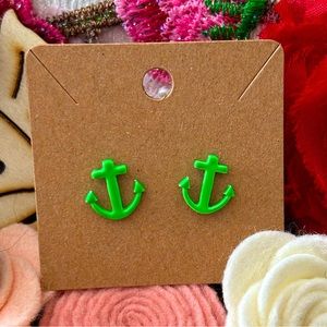 💖 5/$25 | NWT Neon Green Anchor Stud Earrings